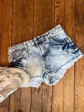 Vintage Y2K women’s shorts denim cutoff Wallflower Distressed low rise